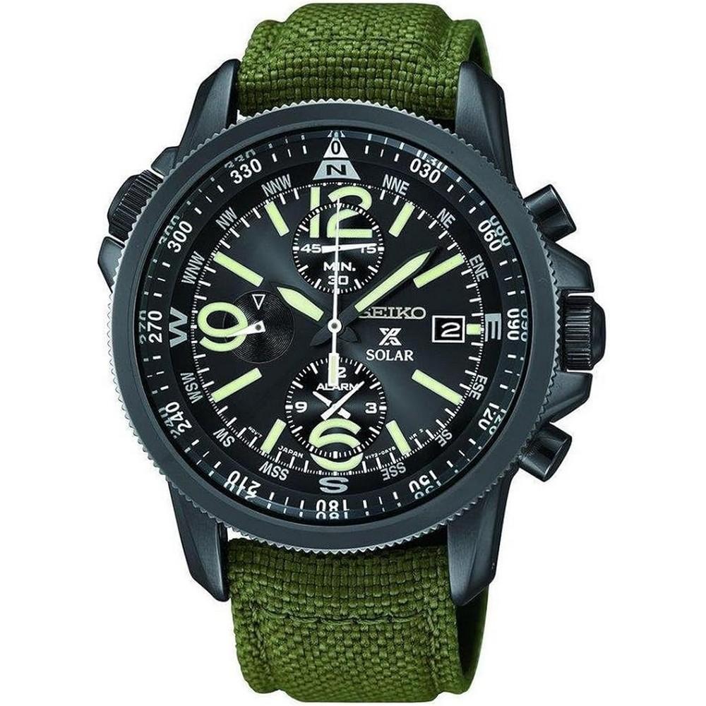 Seiko SSC295P1 Prospex Men's Solar Military Alarm Chronograph Men's Watch