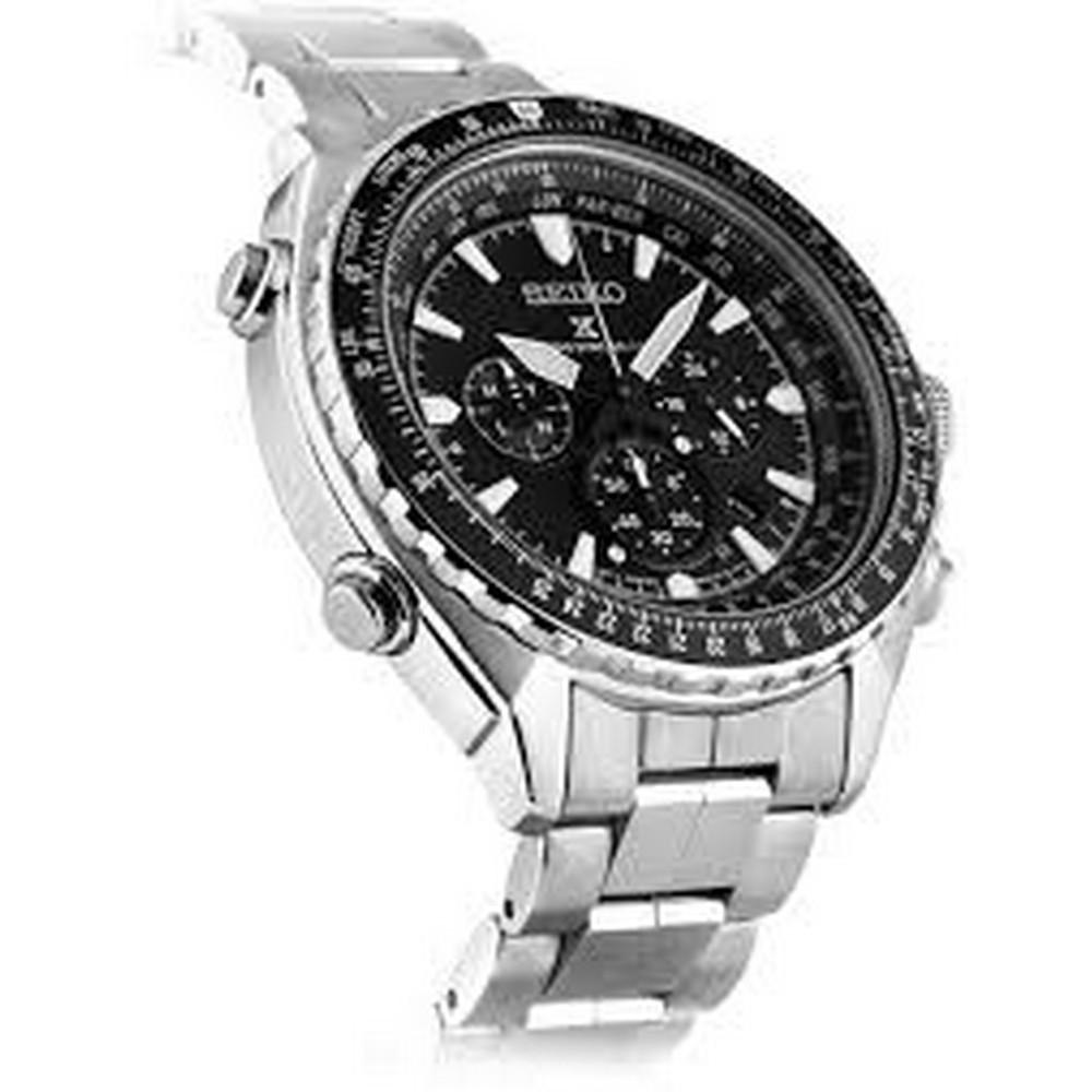 seiko SSG001P1 Prospex Men's Radio Sync Solar World Time Chronograph Watch