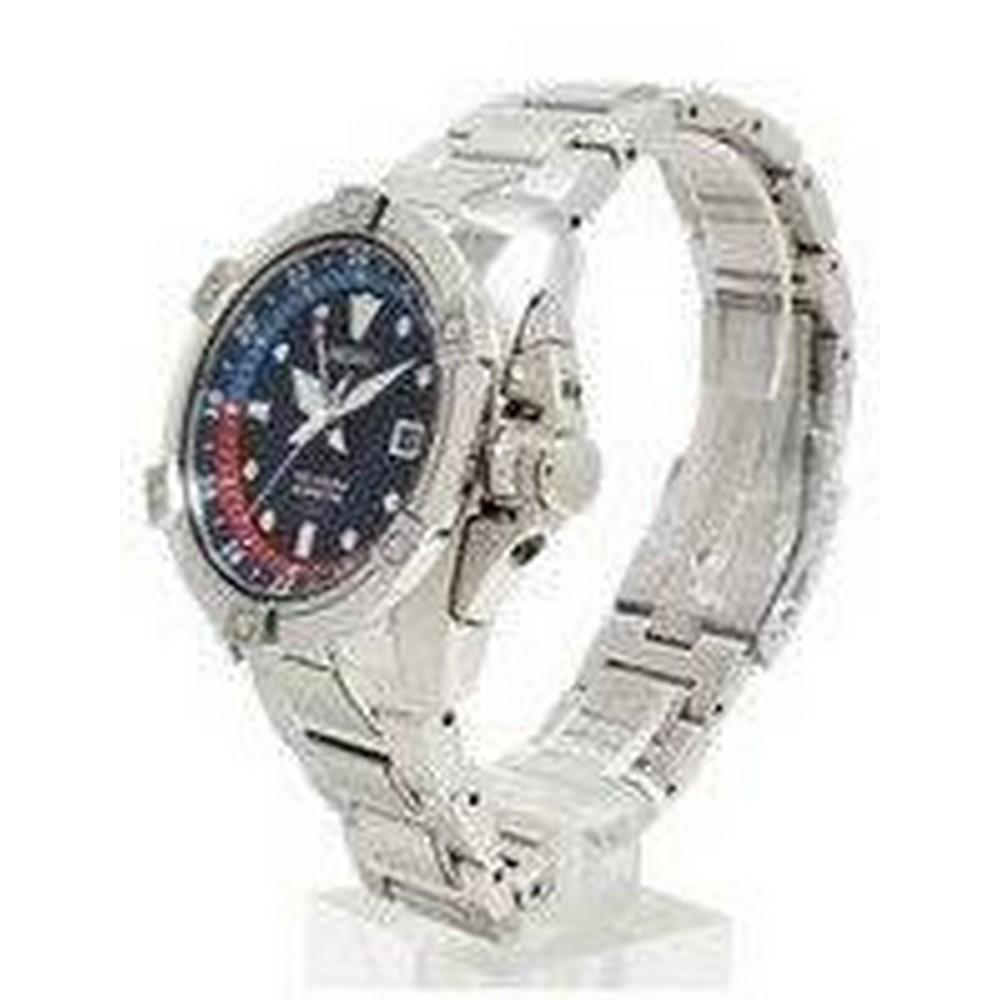 Seiko SUN011P1 Blue Dial Velatura Stainless Steel GMT Kinetic Mens Watch seiko