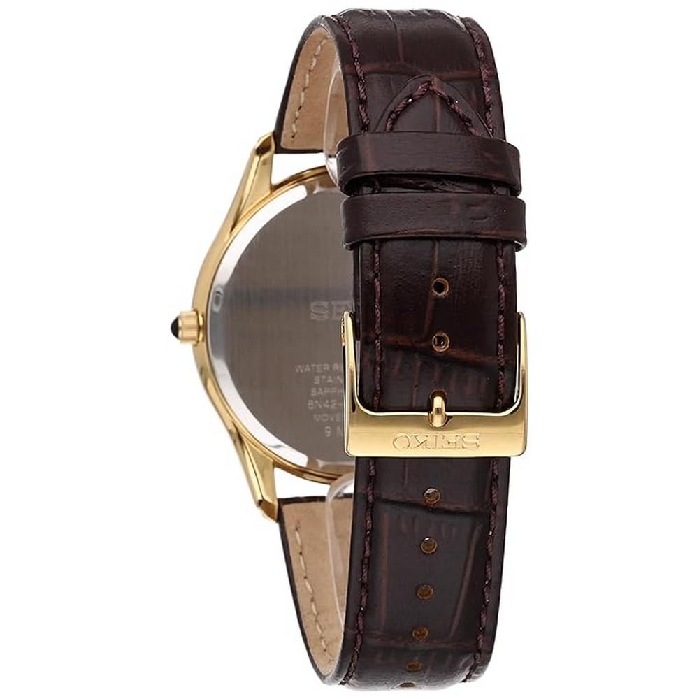 Seiko SUR306P1 White Dial Leather Strap Analog Men's Watch seiko