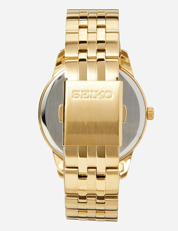 Seiko SUR404P1 White Dial Golden Chain Analog Quartz Men's Watch