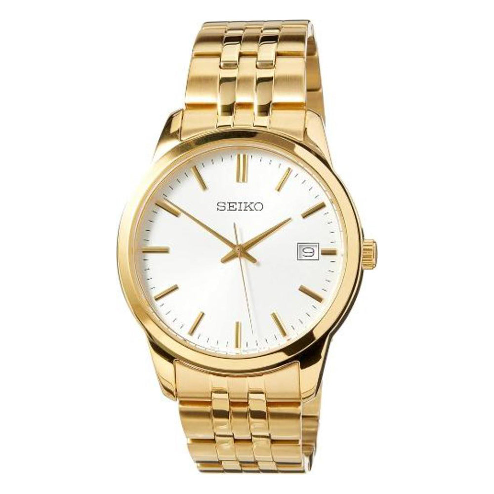 Seiko SUR404P1 White Dial Golden Chain Analog Quartz Men's Watch seiko