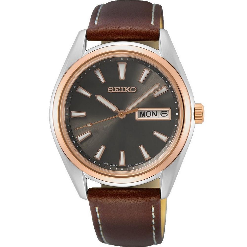 Seiko SUR452P1 Brown Dial Leather Strap Analog Men's Watch