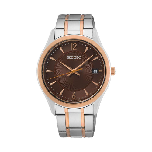 Seiko SUR470P1 Sapphire crystal glass Quartz Brown Dial Men's Watch seiko