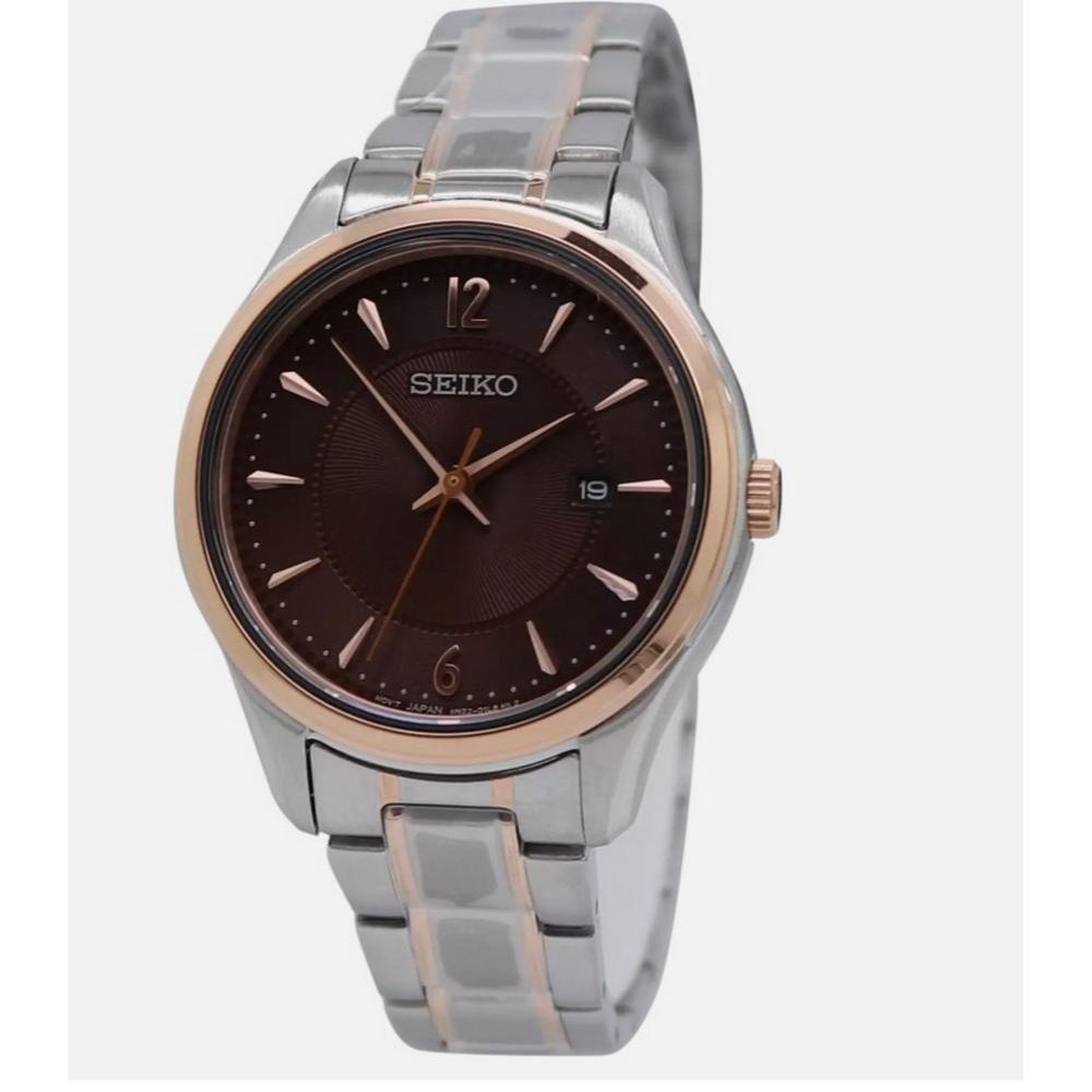 seiko SUR476P1 Sapphire Brown Dial Two-Tone Ladies Watch seiko