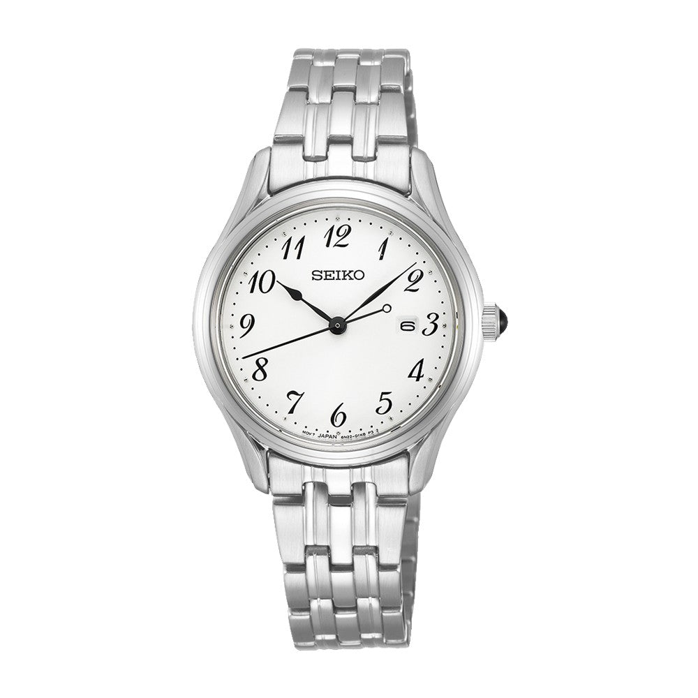 Seiko SUR643P1  Neo Classic White Dial Stainless Steel Womens Watch