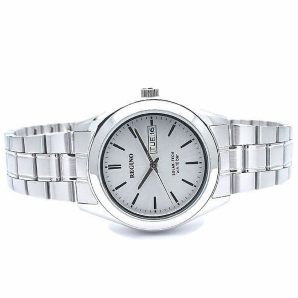 Seiko SUT119P1 White Dial Day/Date Solar Stainless Steel Women's Watch