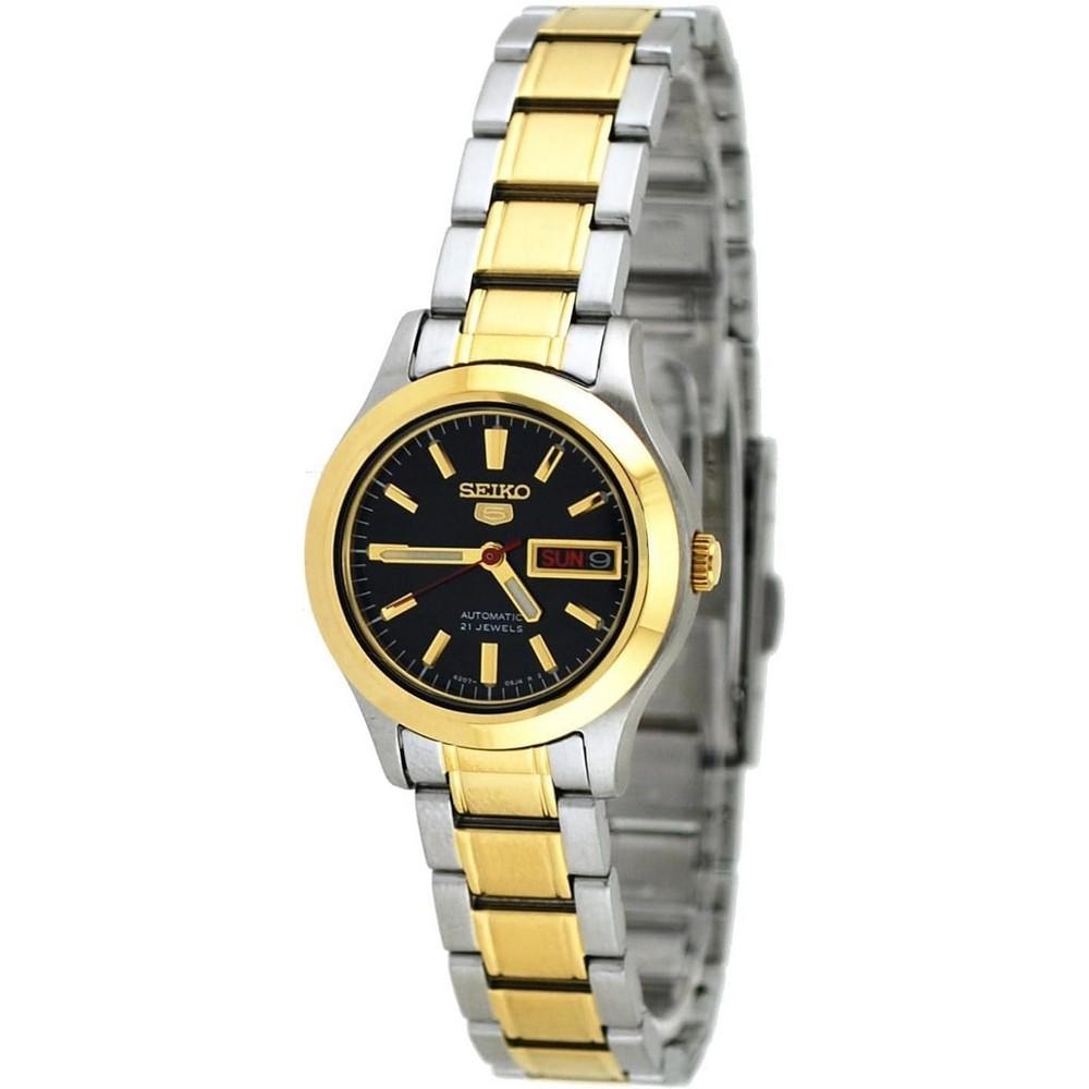 Seiko SYMD94 TwoTone Stainless Steel Analog with Black Dial Women's Watch seiko