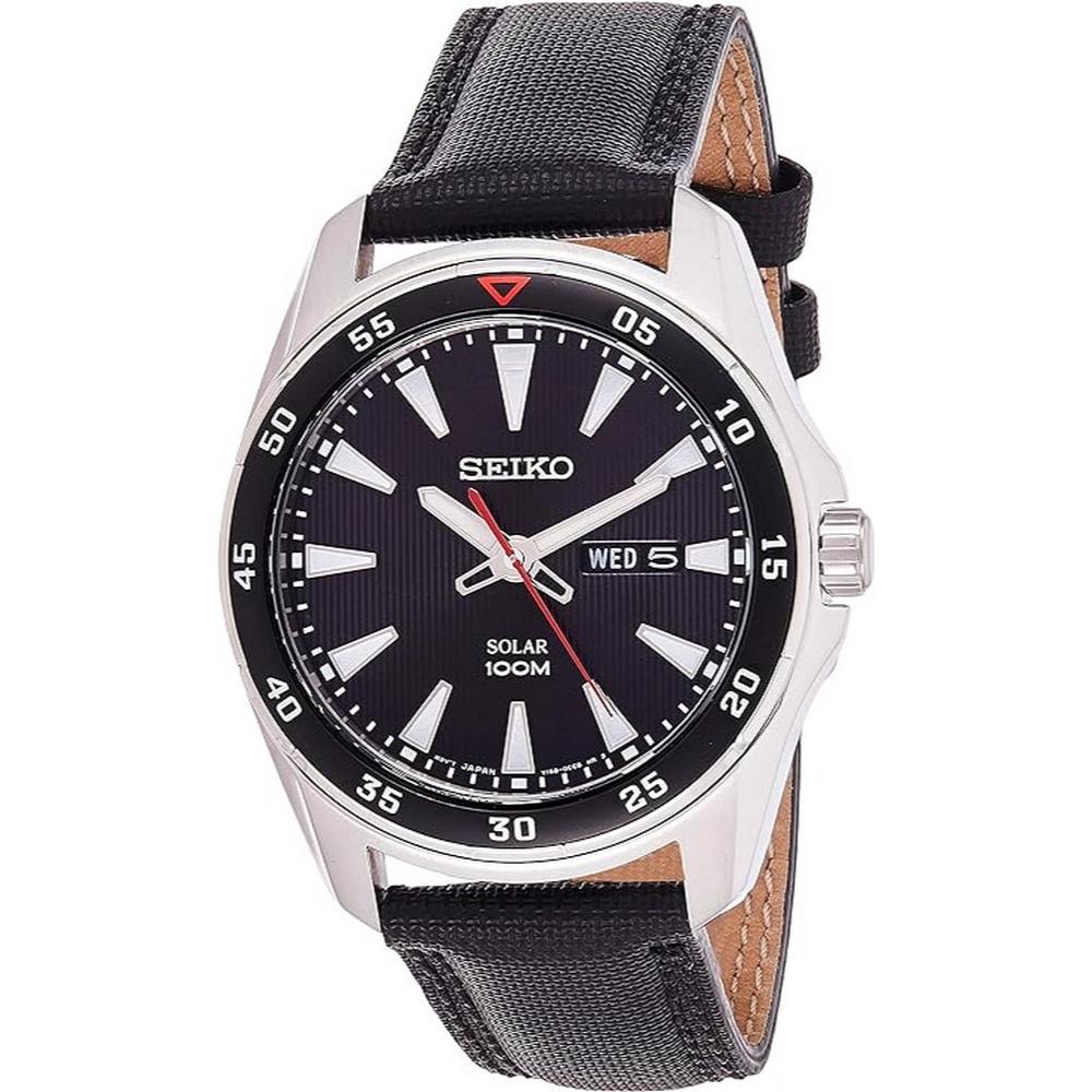 seiko SNE393P2 Men's Analogue Manual Watch with Textile Strap