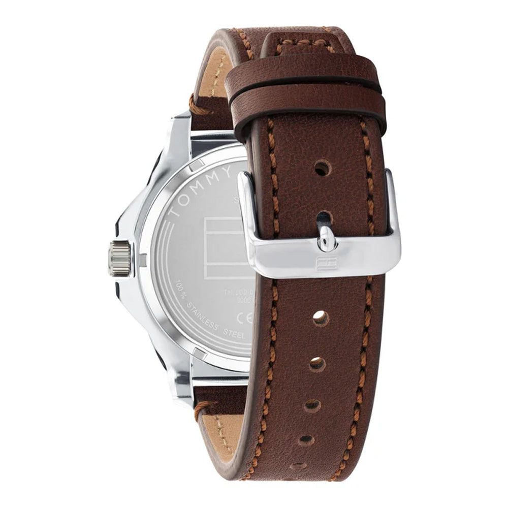 Tommy Hilfiger Jason Men’s Watch 1710484 – 44mm Blue Dial, Brown Leather Strap