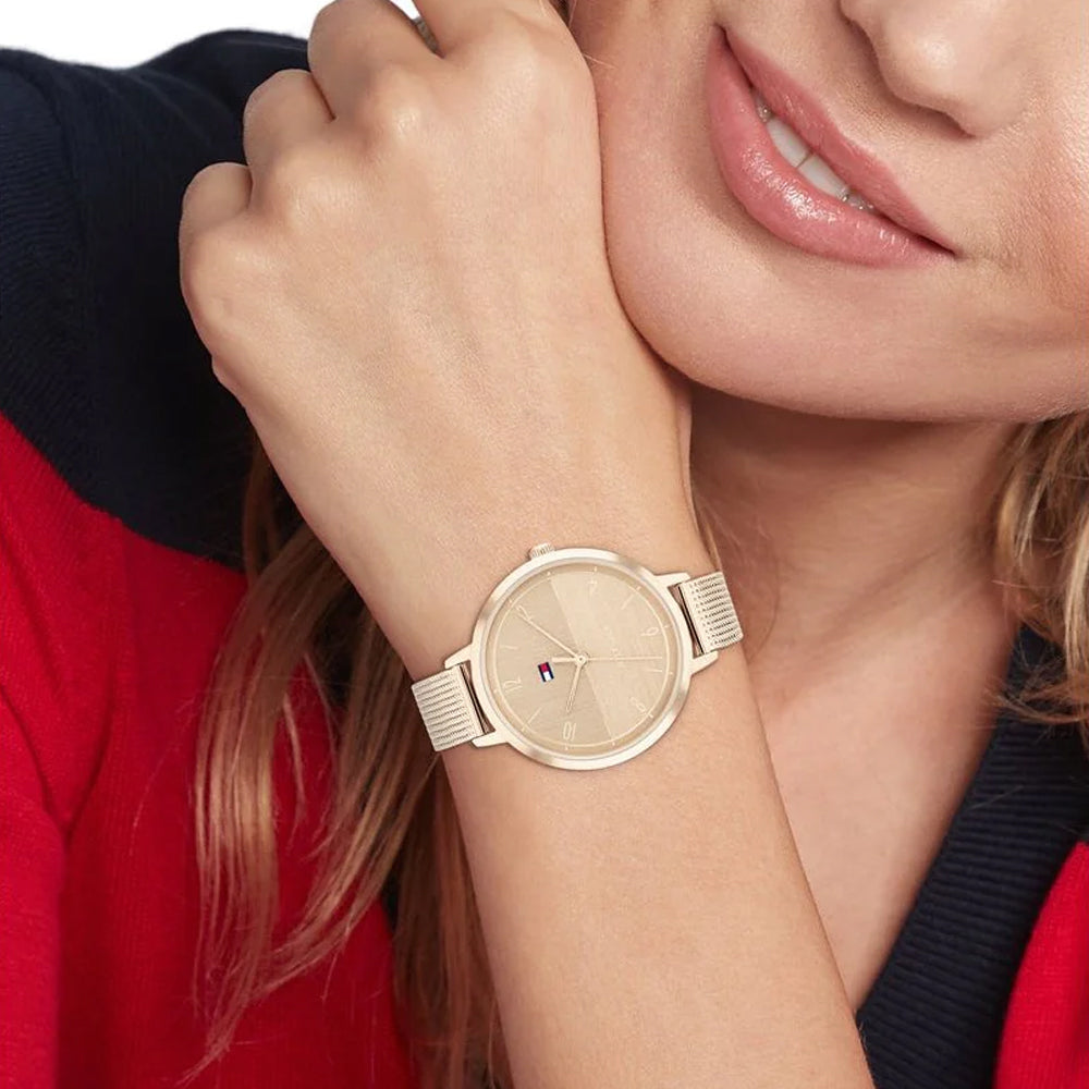 Tommy Hilfiger Florence Women’s Rose-Gold Mesh Watch 1782580 – 38 mm