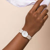 ROSEFIELD OWGLR-OV07 The Oval White Mop Light Gray Nubuck gold Women's Watch