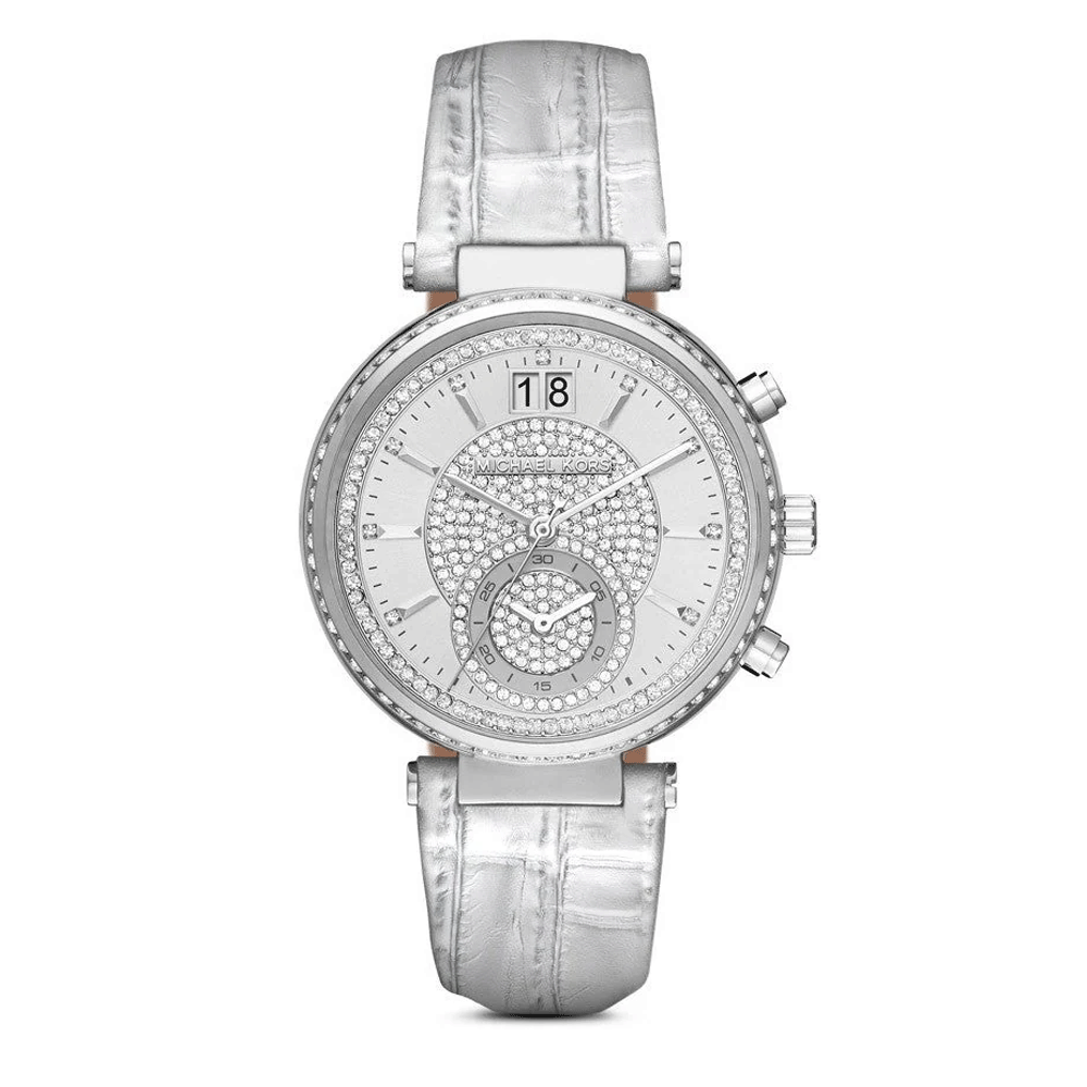 Michael Kors MK2443 Sawyer Silver Crystal Pave Dial Women's Watch