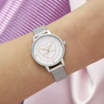 OLIVIA BURTON OB16CD02 Sweet Heart Midi Silver Women's Mesh Watch