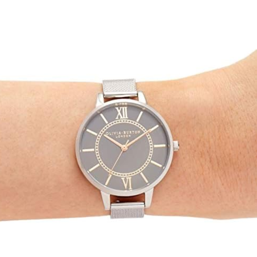 OLIVIA BURTON OB16WD86 Analogue Gray Dial Women's Mesh Watch Olivia Burton