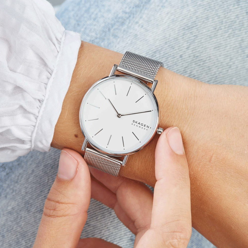 SKAGEN SKW2785 Signatur Silver-Tone Steel Women's Mesh Watch Skagen