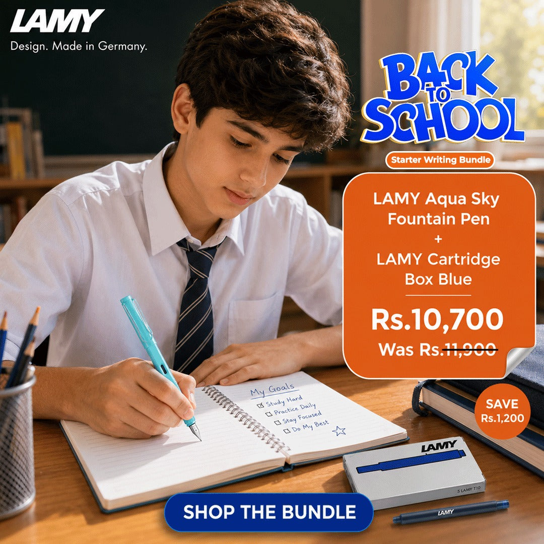 LAMY Starter Writing Bundle – Aqua Sky Fountain Pen + Cartridge Box