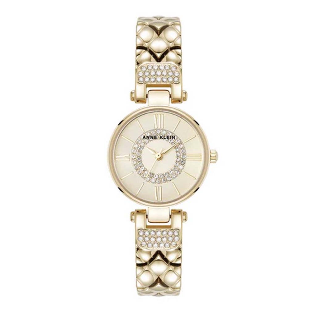 Anne Klein AK-5422CHGB Gold Dial Analog Quartz Women's Watch