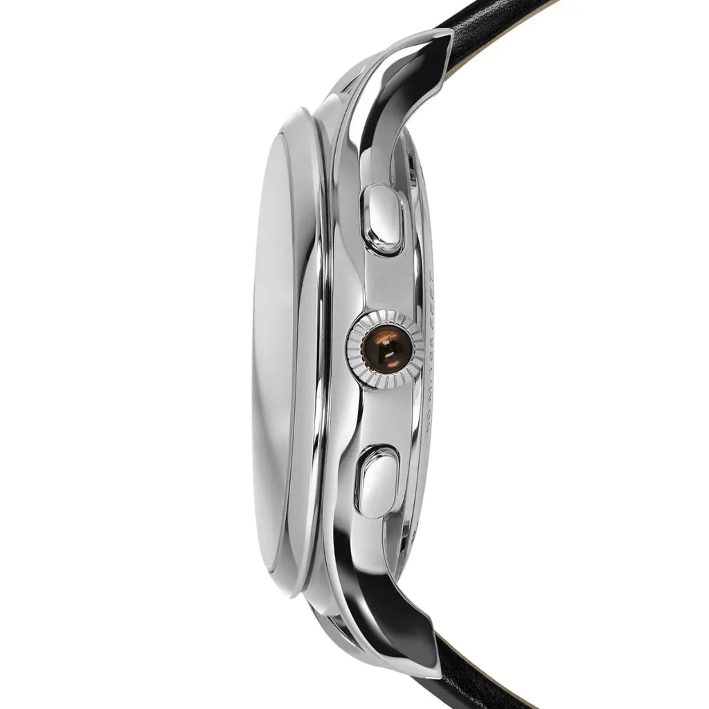 Emporio Armani Swiss ARS6001 Black Dial Chronograph Leather Strap Men's Watch