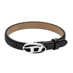 Diesel DX1516040 Black Leather Stackable Bracelet