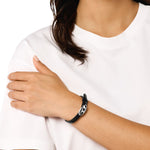 Diesel DX1516040 Black Leather Stackable Bracelet