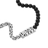 Diesel Black Agate Beaded Chain Necklace DX1543040