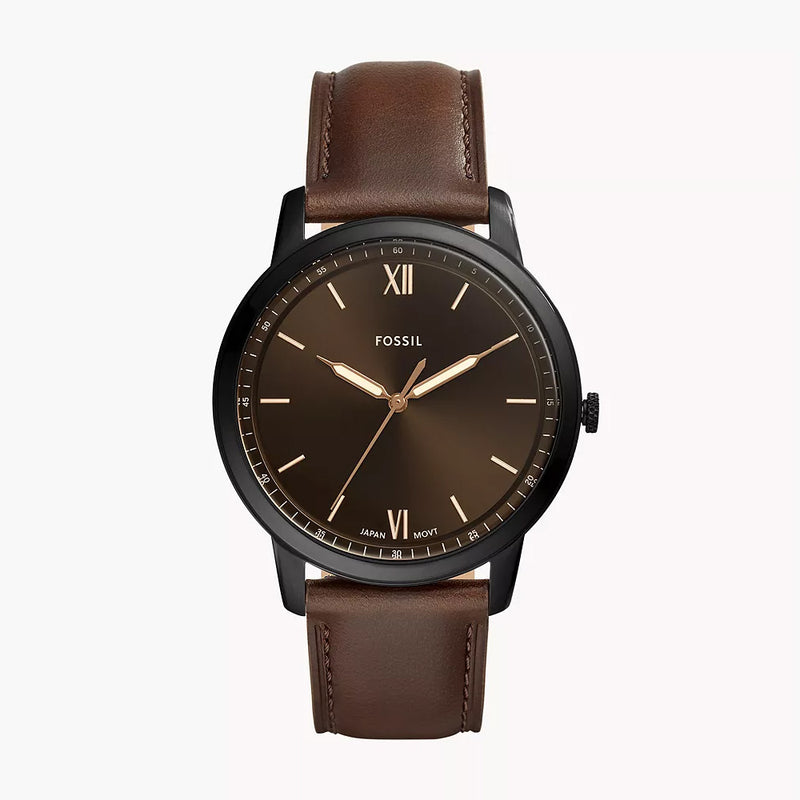 Fossil FS5551 Minimalist Three-Hand Brown Leather Watch