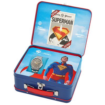 Fossil  LE1207set Superman S-Shield watch front view