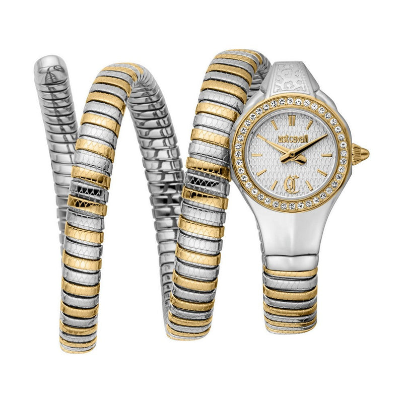 Just Cavalli Watches JC1L355M0055 Women's watch with gold and silver band, embellished with diamonds.