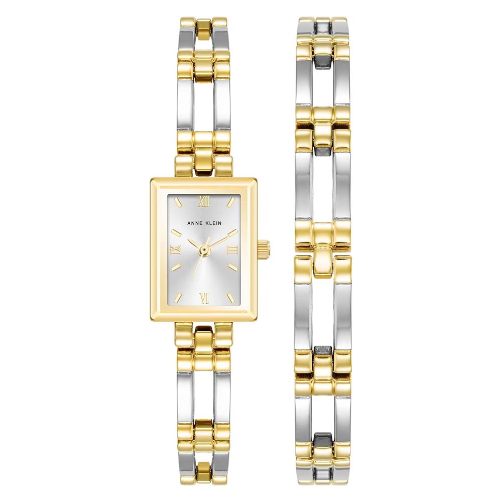 Anne Klein 12-7775TTST Silver Dial Analog Quartz Women's Set Watch