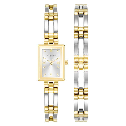 Anne Klein 12-7775TTST Silver Dial Analog Quartz Women's Set Watch