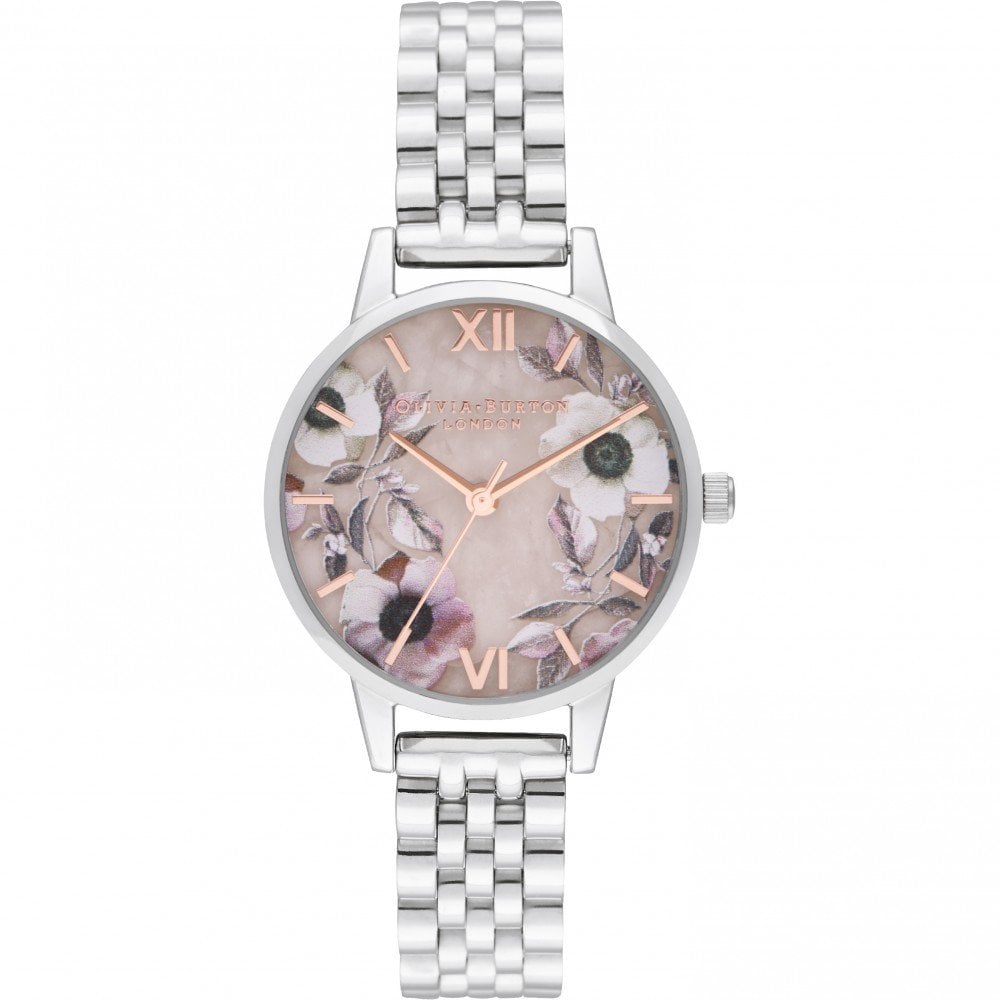 OLIVIA BURTON OB16SP07 Semi Precious Rose & Silver Women's Bracelet Watch