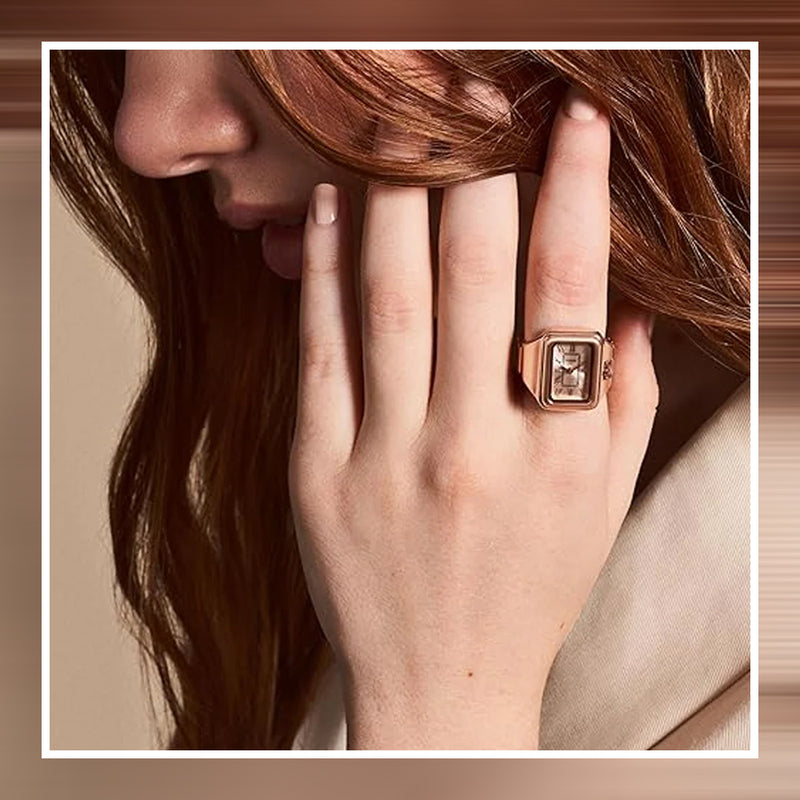 FOSSIL ES5345 Quartz Stainless Steel Two-Hand Women's Watch Ring