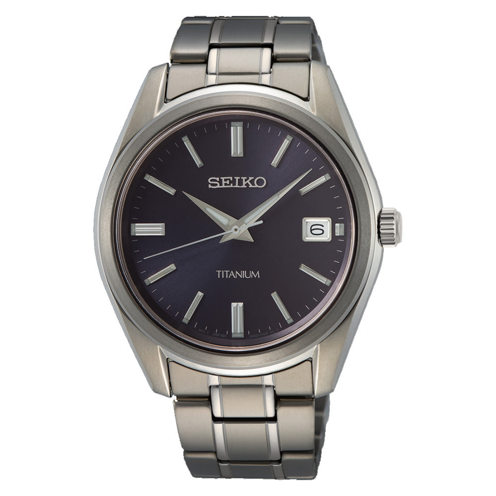 Seiko SUR373P1 Analog Quartz Titanium Men's Watch