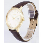 Seiko SGEH86P1 Beige Dial Leather Strap Analog Quartz Men's Wristwatch