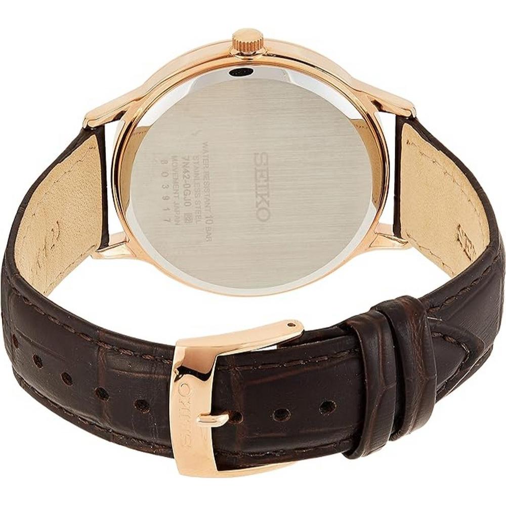seiko SGEH88P1 Mens Analogue Quartz Watch with Leather Strap - Our World Of Style