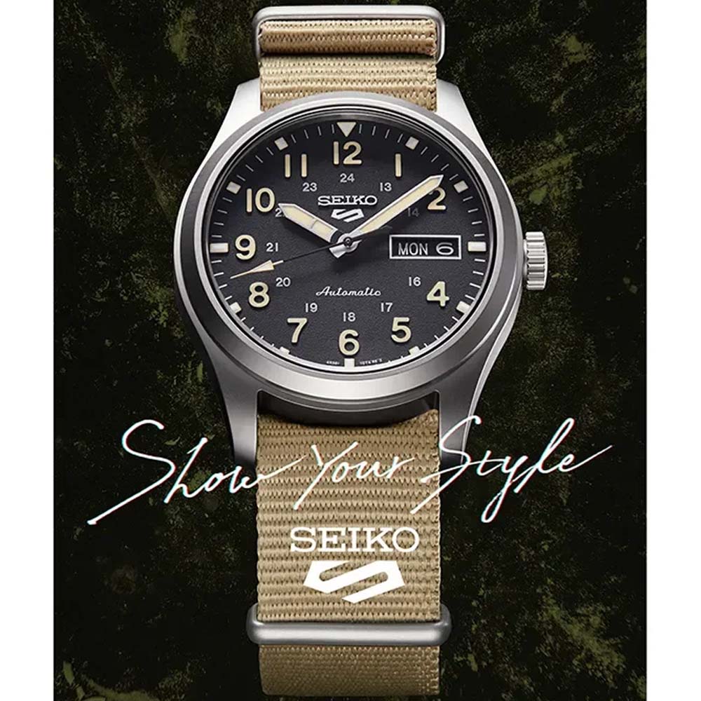 Seiko SRPG35K1 Black Dial Automatic Movement Nylon Strap Men's Watch