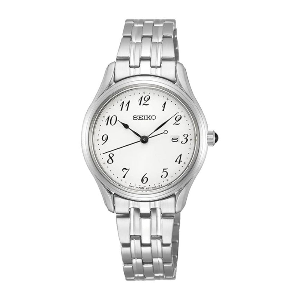 Seiko SUR643P1  Neo Classic White Dial Stainless Steel Womens Watch